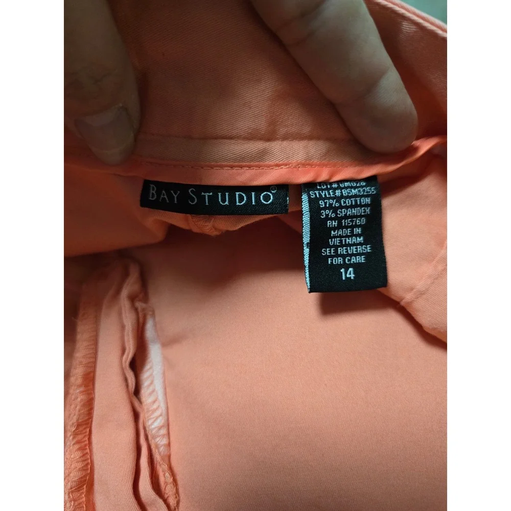 Bay Studio Women's Coral Pink Skort‎ Skirt Shorts Pull On Size 14 Casual (Q)